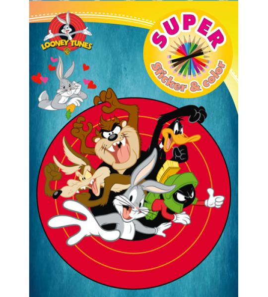 COLOURING & STICKER BOOK - LOONEY TUNES