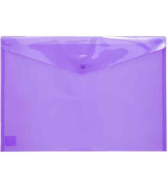 BUTTON ENVELOPE A3 TRSP PLASTIC - PURPLE