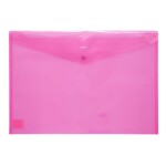 BUTTON ENVELOPE A3 TRSP PLASTIC - RED