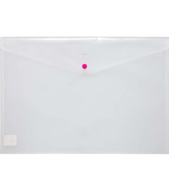 BUTTON ENVELOPE A3 TRSP PLASTIC - WHITE