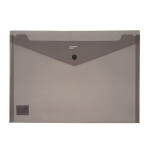 BUTTON ENVELOPE A4 TRSP PLASTIC - BLACK