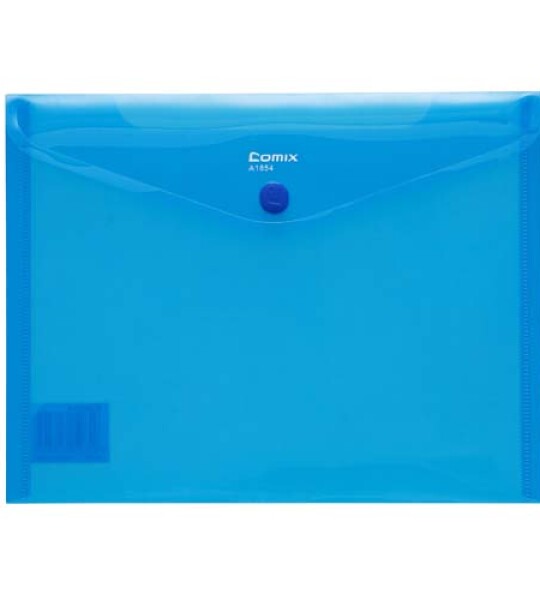 BUTTON ENVELOPE A5 TRSP PLASTIC - BLUE