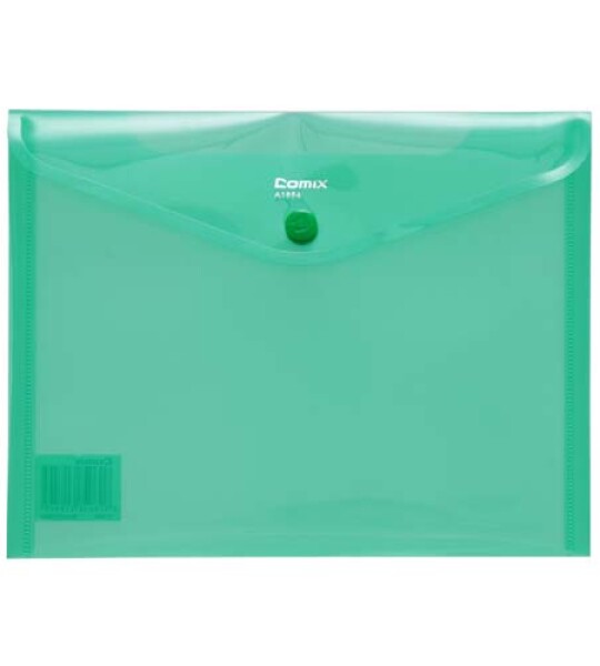 BUTTON ENVELOPE A5 TRSP PLASTIC - GREEN