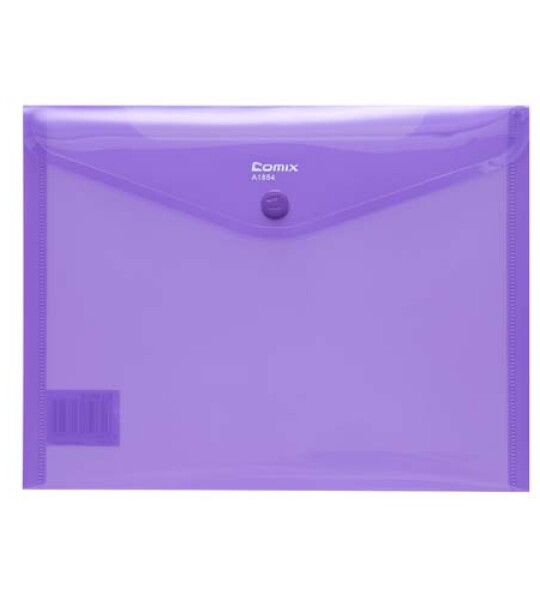 BUTTON ENVELOPE A5 TRSP PLASTIC - PURPLE