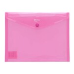 BUTTON ENVELOPE A5 TRSP PLASTIC - RED