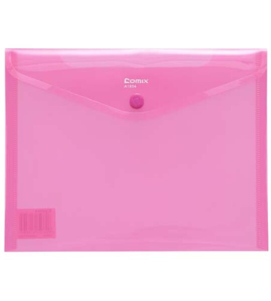 BUTTON ENVELOPE A5 TRSP PLASTIC - RED