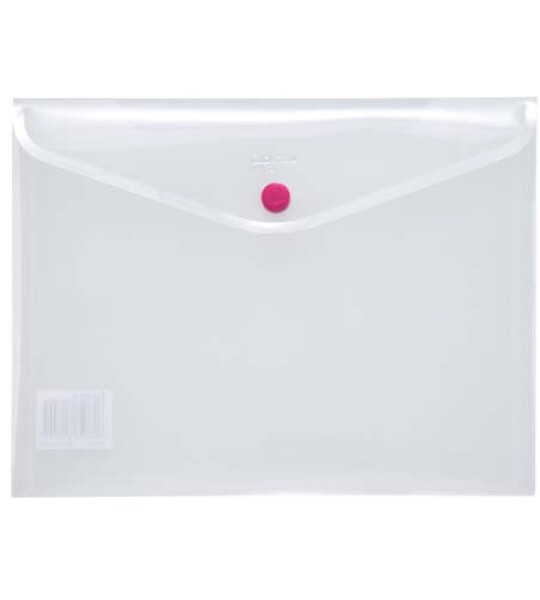 BUTTON ENVELOPE A5 TRSP PLASTIC - WHITE