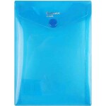 BUTTON ENVELOPE A6 TRANS. BLUE PLASTIC