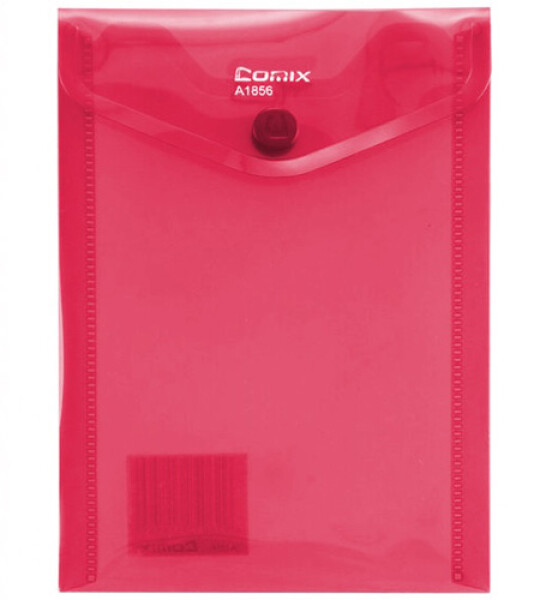 BUTTON ENVELOPE A6 TRANS. RED PLASTIC