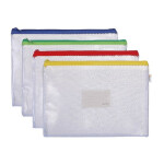 ZIPPER BAG PVC A4 ASSTD CLRS