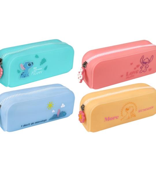 STITCH SILICONE PENCIL POUCH 1 ZIPPER 4