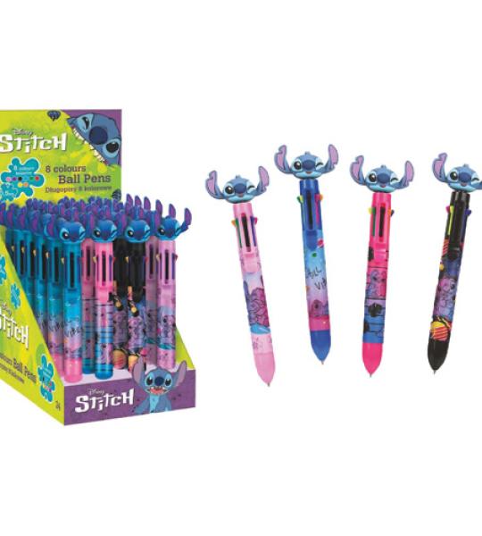 STITCH 8 COLOUR BALL PEN DISP X 24PCS