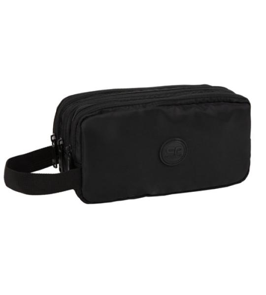 PENCIL CASE PRIMUS WITH LOOP-BLACK 3 ZIP
