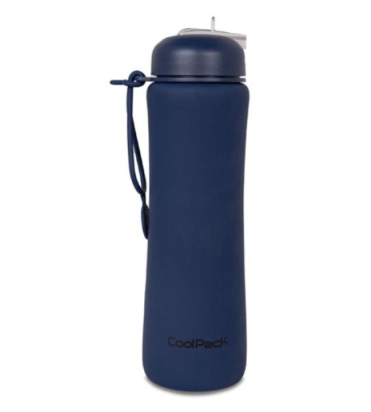 WATER BOTTLE SILICONE 600ML - NAVY BLUE