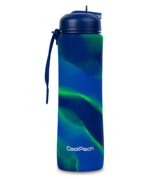 WATER BOTTLE SILICONE 600ML - ZEBRA BLUE