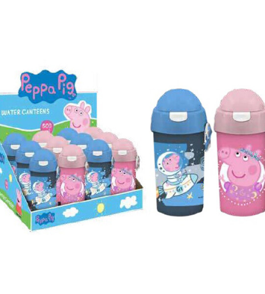 PEPPA PIG WATER CANTEEN 500ML WITH STRAW