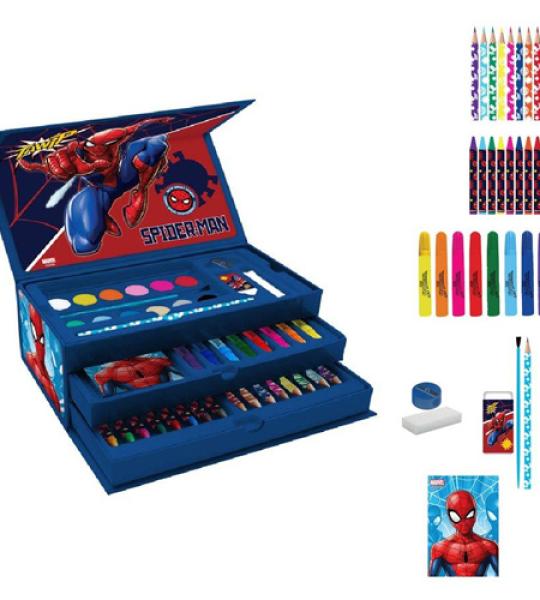 SPIDERMAN ART SET SUITCASE 26.3 X 13.7 X