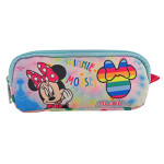 MINNIE PENCIL CASE 2ZIPPERS I LOVE RAINB