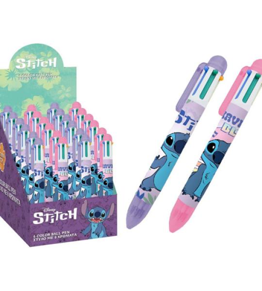 STITCH BALL PEN 6 COLOURS DISPLAY X24
