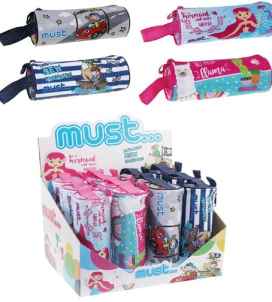 MUST ROUND PENCIL CASE 4 DESIGNS
