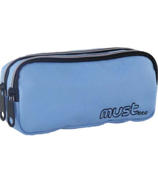 MUST MONOCHROME 2 ZIP PENCIL CASE LIGHT