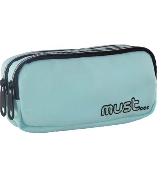 MUST MONOCHROME 2 ZIP PENCIL CASE GREEN