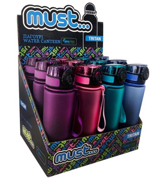MUST WATER BOTTLE TRITAN 600ML 4COL