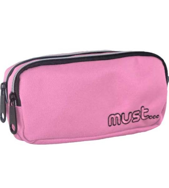 MUST PENCIL CASE MONOCHROME PINK 2ZIP