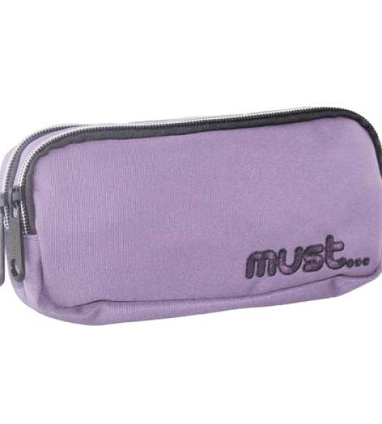 MUST PENCIL CASE MONOCHROME PURPLE 2ZIP