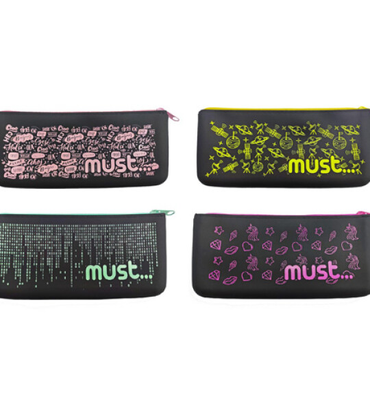 MUST SILICONE PENCIL CASE FLAT 4 CLRS