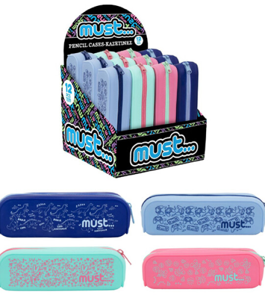 MUST SILICONE PENCIL POUCH FOCUS 4COLOR