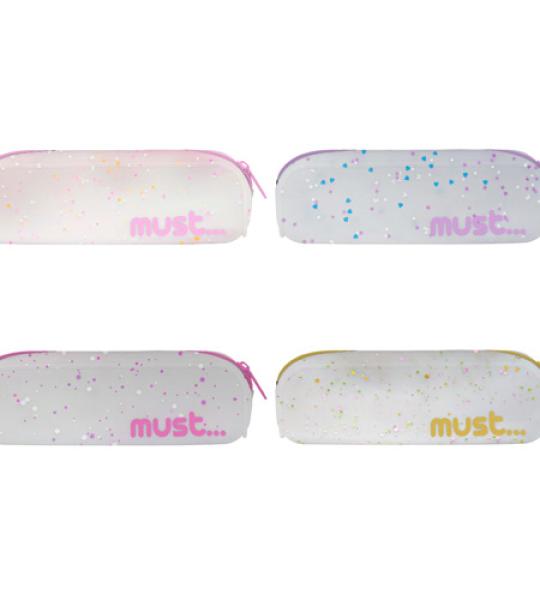 MUST SILICONE PENCIL CASE CONFETTI ASSTD