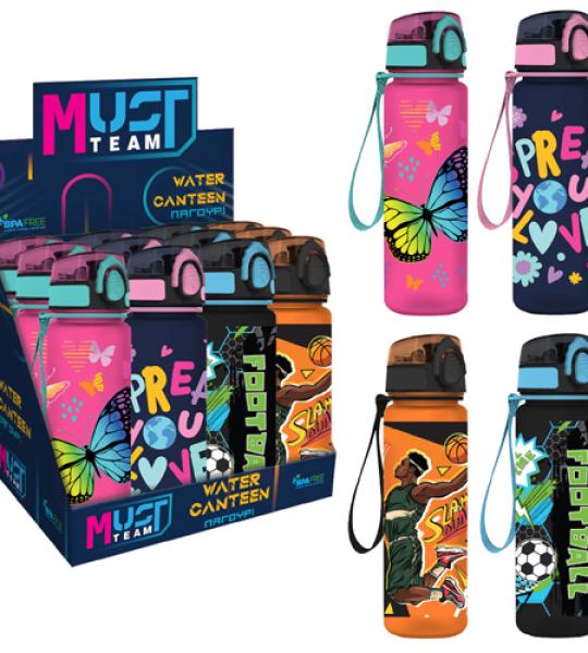 MUST WATER BOTTLE 650ML 4 DESIGNS