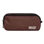 MUST MONOCHROME 2 ZIP PENCIL CASE BROWN