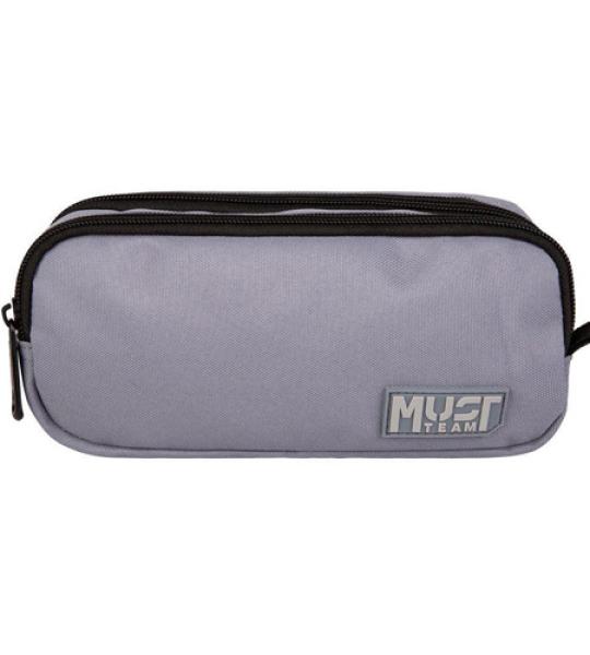MUST MONOCHROME 2 ZIP PENCIL CASE LIGHT