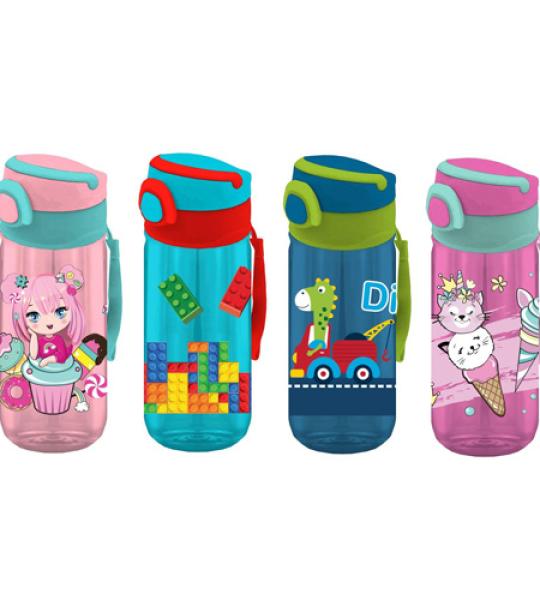 MUST WATER BOTTLE WITH STRAW 4 DESIGNS