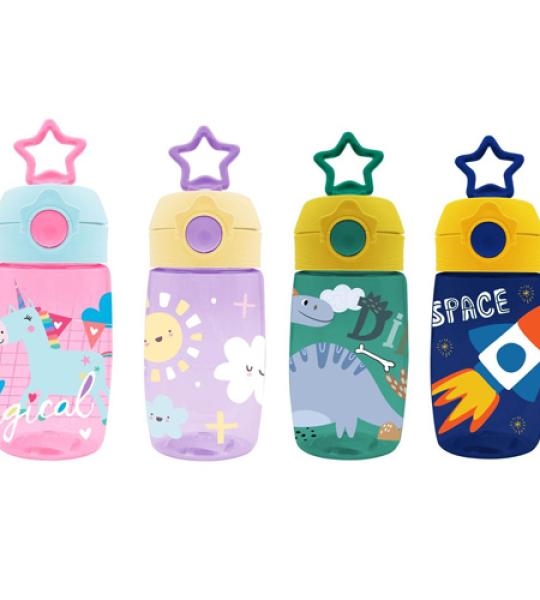 MUST WATER BOTTLE 4 DESIGNS+STRAW