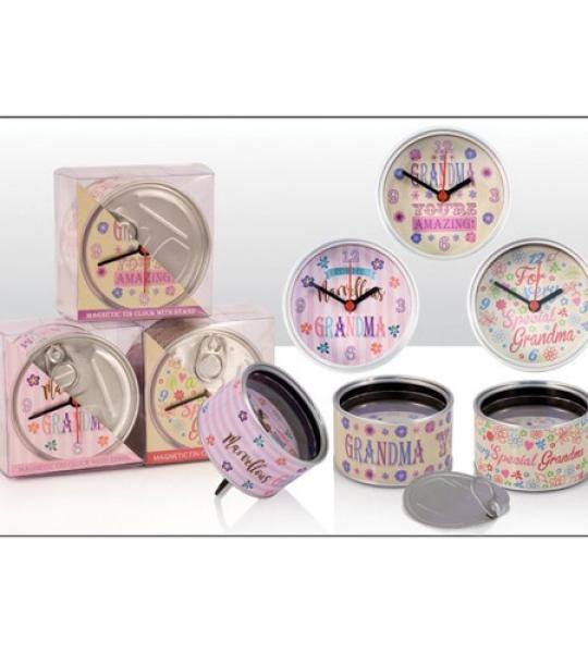 clock pull ring tin - grandma