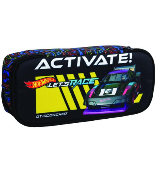 HOT WHEELS OVAL PENCIL CASE 2 ZIP