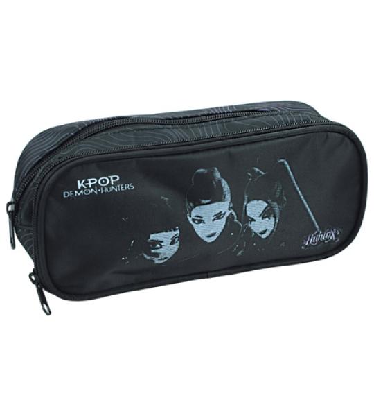 k-pop huntrix pencil case oval with 2 zi