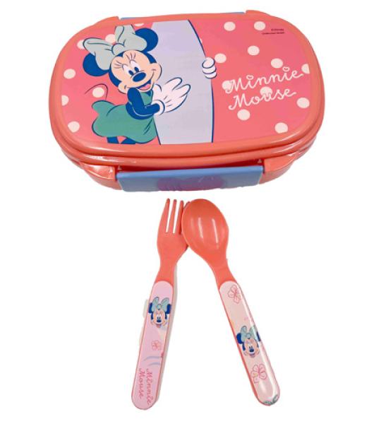 MINNIE LUNCH BOX WITH CUTLERY