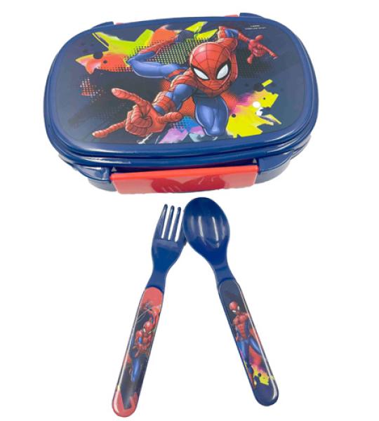 SPIDERMAN LUNCH BOX WITH CUTLERY