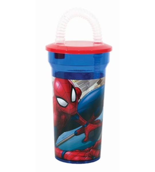SPIDERMAN CUP WITH STRAW
