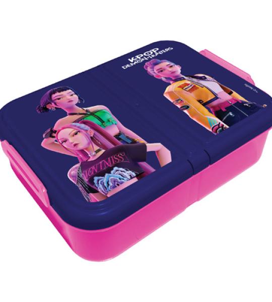 k-pop demon hunters lunch box with compa