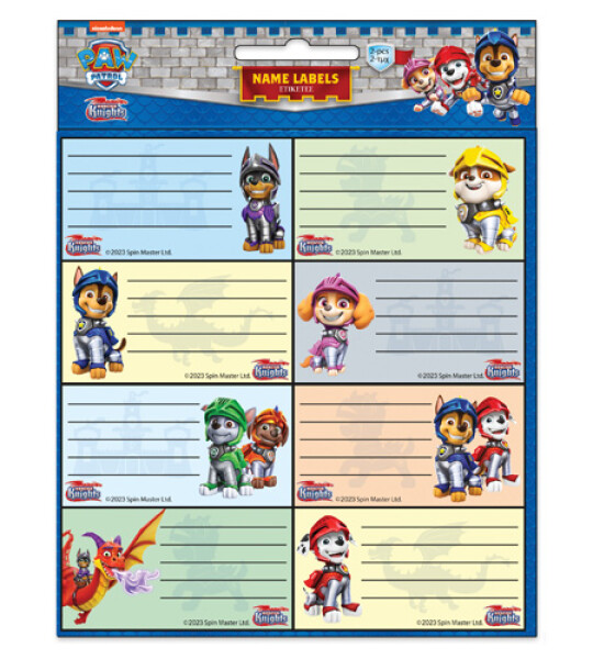 PAW PATROL BOYS NAME LABELS