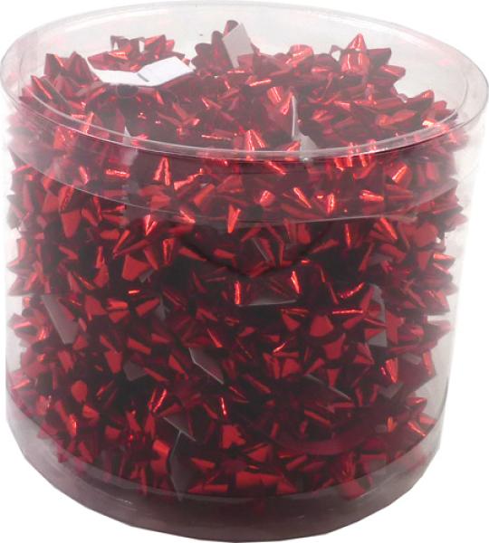 bow-mini star 25mm lux met(5mm) - red