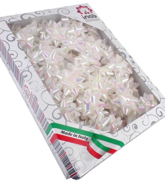 bow-star 50mm -10mm - iridescent white