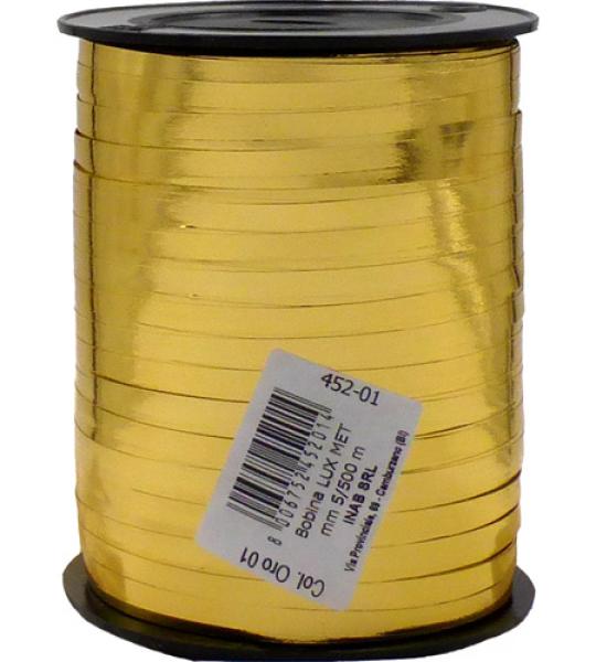 ribbon rolls 5mm x 500mtr lux met - gold