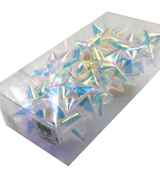 bow-star 80mm -10mm - iridescent white