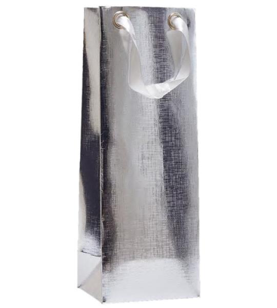 gift bags bottle silver 13 x 10 x36cm